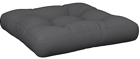 vidaXL 23.6x23.6 Outdoor Pallet Cushion-Comfortable Hollow Fiber Filling, 100% Polyester Fabric, User-Friendly Size, Trendy Gray Seat Cushion for Garden/Patio