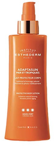 Institut Esthederm Paris - Adaptasun - Sonnenmilch Körpermilch - zur Optimierung Ihrer natürlichen Bräunung - starke Sonne - Flasche 200 ml