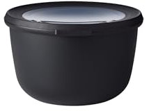 Mepal - Multi Bowl Cirqula Round - Vorratsdose mit Deckel - Geeignet als Luftdichte Aufbewahrungsbox für den Kühlschrank, Mikrowellengeschirr & als Frischhaltedosen - 1000 ml - Nordic Black