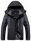 R RUNVEL Wintr Jackets Mens Winter Coats Waterproof Fleece Hiking Skiing Rain Warm Walking Mountain Outdoor Snow Work Jacket Black UK XXL