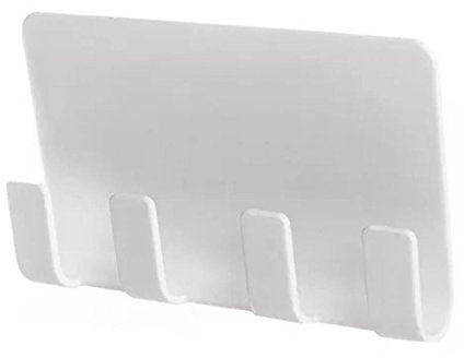 Wall-Mounted Charging Bracket Holder Self-Adhesive Cell Phone Socket Charging Stand Holder Wall Storage Organizer for Smartphone (White)