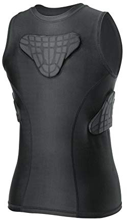 TUOYR Youth Padded Compression Shirt Kids Boys Pad Sleeveless Vest Protective Shirts Rib Chest Protector for Football Baseball