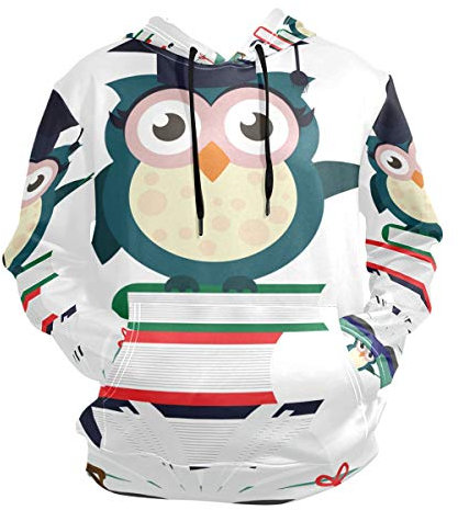 LDIYEU Doktor Eule Vogel Kapuzenpullis Kapuzenpullover Sport Sweatjacke Herren Mit 3D Druck Hoodie Kapuze für Mädchen Jungen Männer