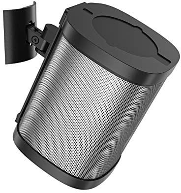 Black Sesame Wand- & Deckenhalterung für Sonos One, One SL, Play 1 Lautsprecher, Neig- und Schwenkbar, Schwarz