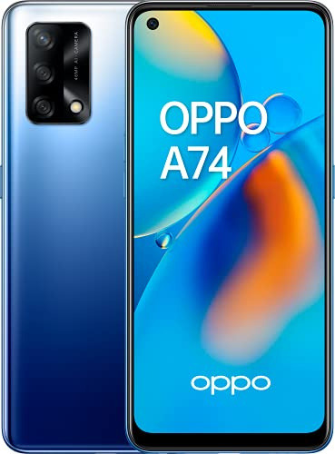 OPPO A74 - Teléfono Móvil libre, 6GB+128GB, Cámara 48+2+2+16 MP, Smartphone Android, Batería 5000mAh, Carga Rápida 33W, Dual SIM - Azul