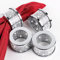 SHYFOY 4 Serviettenringe Silber Serviettenschnalle Halter für Tischdekorationen Ostern Weihnachten Metallring für Dinner-Party Kristalldiamant Serviettenhalter