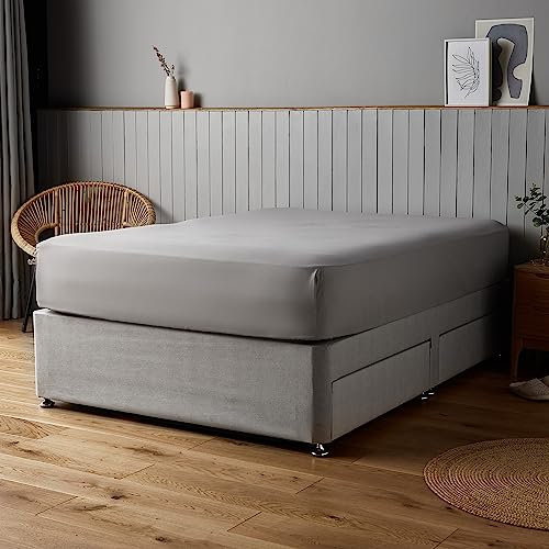 Silentnight Superweiches natürliches Spannbettlaken, gemütlich und bequem, zarte Haptik, luxuriöse, Pflegeleichte Mikrofaser mit Eckgummi, stilvolles und modernes Matratzen-Spannbetttuch, Einzelbett
