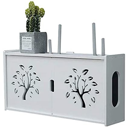 PPGE Home Router-Aufbewahrungsbox, 1 Regal, Minimalistisch, Wandmontage, 48 ×12 × 24 cm, Weiß