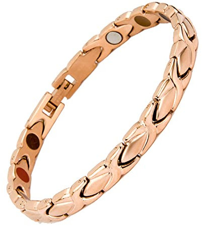 Magnetarmband für Herren Roségold Magnetfeldtherapie Armbänder Einstellbare Gesundheit Magnetarmbänder Herrengeschenk