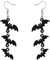 Ohrhänger lang, Generic Fledermaus Ohrringe, Damen Lang Hängende Ohrhänger Halloween Vampir Kostüm Zubehör Modern Gotisch Schmuck, Acryl, schwarz