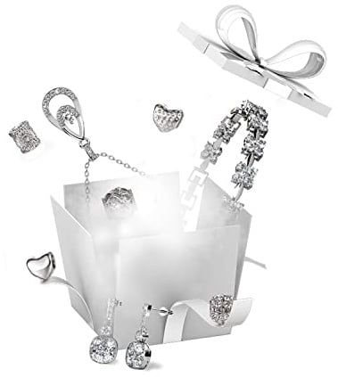 MYC-PARIS - Adventskalender zum Selbermachen – Set mit 13 Schmuckstücken und 11 Perlen – Silber-Finish – Ohrringe + Armbänder + Ring + Anhänger + Halskette – Weihnachten