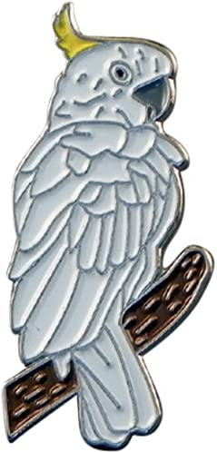 GBJUK Kakadu – Papageien-Emaille-Anstecknadel mit Schmetterlingsverschluss auf der Rückseite, Metall