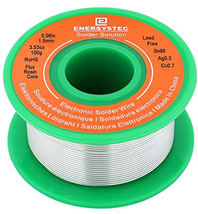 Lötdraht für Buntglas, bleifreier Lötdraht, Kolophoniumkern, 1,5 mm, 100 g, elektronischer Lötdraht Sn99 AG0,3 Cu0,7, elektrischer Lötdraht, kein Blei-Lötdraht