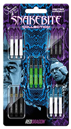 RED DRAGON Peter Wright Snakebite Nitro Ionic Dartschaft Sammlungen 5 Sätze pro Packung (15 Wellen insgesamt)