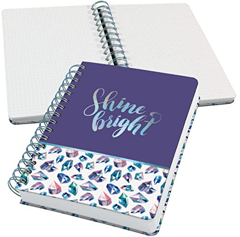 SIGEL JN617 Spiralblock A5 dotted, Notizblock Bullet Journal Jolie, dickes 120g Papier, 240 Seiten, violett/blau/rosa, vegan, aus nachhaltigem Papier hergestellt