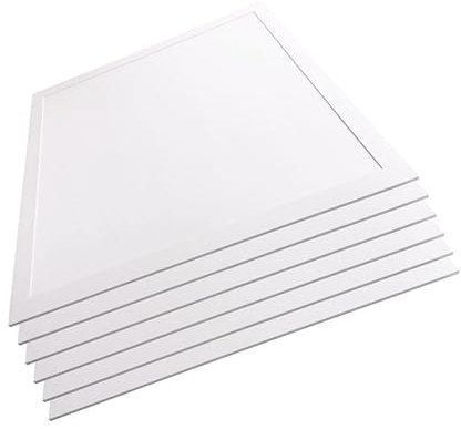 LUXULA 6x LED Panel 62x62cm - Rasterleuchte optimal für Arbeitsplätze Büro - Backlit - UGR<19 blendfrei - 40W 4400lm - 6000K Kaltweiß - flimmerfrei - inkl. Netzteil