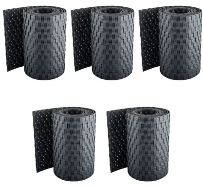 Pinto FERRAMENTA Striscia Frangivento Frangisole Rattan Schermatura Privacy Balcone Ringhiera Cancelli Terrazzi Pannelli Recinzioni Esterno PVC h19cm x 2.0mt Fascette Omaggio (5, Antracite)