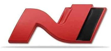 AUTOZOCO N-Line-Emblem, N-Line-Emblem, N-Line-Emblem, N-Line-Emblem, selbstklebend, passend für Kofferraum und Seite, kompatibel mit Hyundai, Zinklegierung, 75 mm x 35 mm (rot)