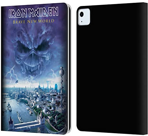 Head Case Designs Licenciado Oficialmente Iron Maiden Nuevo Mundo Valiente Portadas de Álbumes Carcasa de Cuero Tipo Libro Compatible con Apple iPad Air 2020/2022