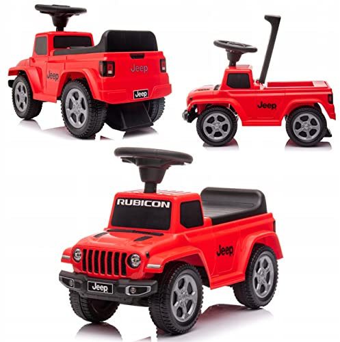 COIL Rutschauto, Kinderwagen, Kinderauto, Jeep, Kinderfahrzeug, Multifunktionslenkrad, Höchstgewicht 25 kg, ab 12 Monaten (Rot)
