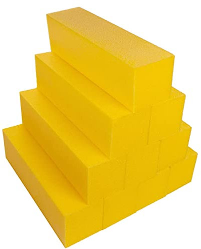 10 bloques de pulido de uñas para uñas acrílicas y naturales, pulidores de lijado de 4 lados para uñas de gel, juego de lima de pulido de uñas profesional, pulidor de manicura profesional, grano medio