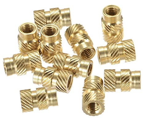 sourcing map Knurled Insert Nuts, 120Pcs M3 x 8mm L x 5mm OD 3D Printing Brass Nuts Female Threaded Inserts Brass Heat Set Insert Embedment Nut