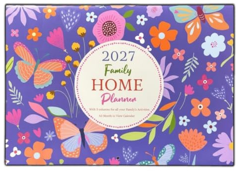 2024 Familienplaner 3 Spalten Monatskalender Organizer Botanisch/Tropisch (Botanisch)