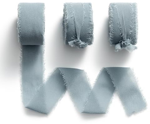 MORSUNBELA Schleifenband Grau Chiffonband 25mm x 19Meters Geschenkband Dekoband Stoffband für Geschenk, Basteln, Nähprojekte, Haarschleifen, Brautstrauß, Hochzeit Dekoration