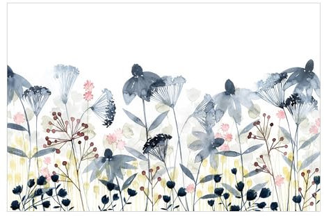 Bilderwelten Fototapete Blumen 255cm x 384cm Modern Natur Aquarell Blumentapete Vliestapete Tapete Wanddeko Ideen Wohnzimmer Schlafzimmer Küche
