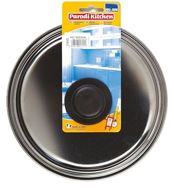 PARODI & PARODI - Coperchio Pentola e Padella Acciaio e Presa in Moplen, Coperchi per Pentole 1 Pz Lavabile Lavastoviglie Antiruggine, Accessori Cucina Copri Padelle e Tegami, Utensili Cucina 24⌀