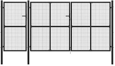 TEKEET Tore Gartentor Stahl 400x150cm Anthrazit Hardware