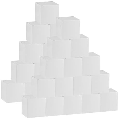 30 Stk Geschenkbox Kleine Geschenkboxen Weiß, 5x5x5 cm Weiße Papier Karton Geschenkschachteln mit Deckel für Geschenke, Partys, Geburtstag, Hochzeit, Kommunion, Halskette, Ohrring, Süßigkeiten