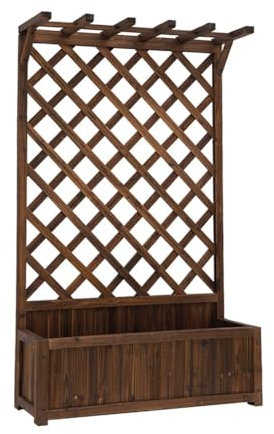 DONGXIAO Planter with trellis Planter box with trellis wood Large planters for outdoor use Planters with privacy screen Ideal for mixed plants and climbing plants (Size : 90 * 38 * 150cm)