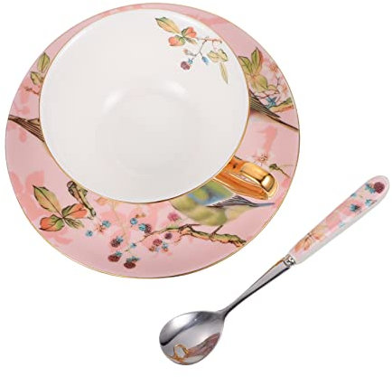 TOPBATHY Keramik-kaffeetassen Untertassen Für Milch Saft Kaffee Vogel Pflanzenmuster Für Zuhause Büro Restaurant Hotel Als