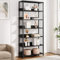Tribesigns Bücherregal mit 6 Ebenen,190cm groß Industrielles Standregal, 30 * 80 * 190CM,Bücherschrank Lagerregal,freistehendes Regal für Wohnzimmer, Schlafzimmer und Heimbüro