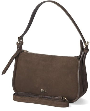 Abro Leather Suede Shoulder Bag Best Friend Dark Brown