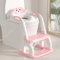 Grismire Sedile per WC per bambini, pieghevole, con scaletta regolabile in altezza, cuscino in poliuretano con paraspruzzi, antiscivolo, 2 in 1, colore: rosa