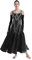 iiniim Lyrisch Tanzkleid Damen Ballettkleid Glitzer Eiskunstlauf Kleid Schulterfrei Langarm Ballettanzug Modern Dance Show Tanz Performance Schwarz XL