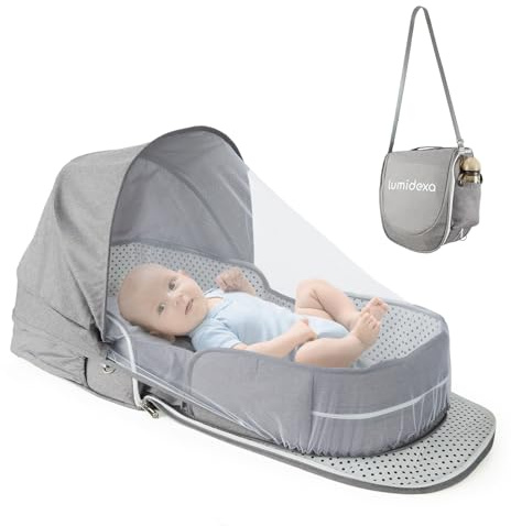 Baby Travel Stubenwagen Tragbare Stubenwagen - Faltbare Tragetasche Anti-Druck Co-Sleeper für Babybett Säugling Reisebett 2-1 Moskito und Baldachin Reisebett Reisebett Matratze