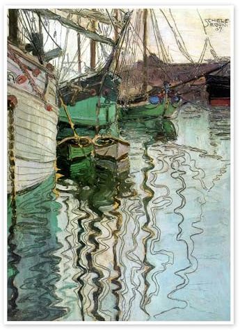 Posterlounge Der Hafen von Triest Poster | 30 x 40 cm von Egon Schiele Wandbilder Wanddeko