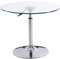 Table de bar ronde en verre trempé avec hauteur réglable pour balcon, petite table basse avec fonction relevable, plateau en verre transparent de 60 cm