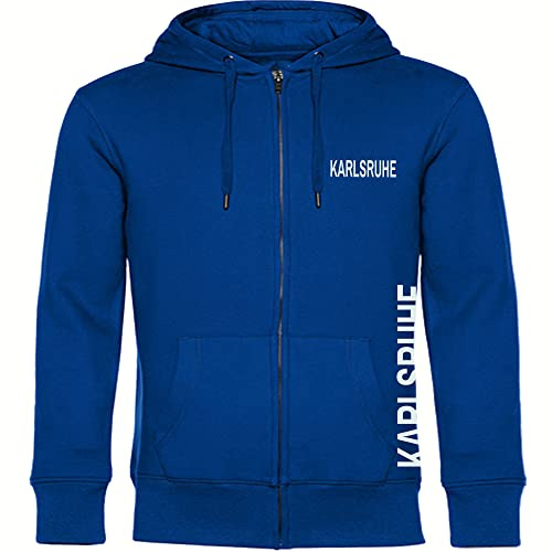 multifanshop Kapuzen Sweatshirt Jacke - Karlsruhe - Brust & Seite