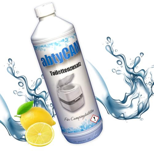 abtyCAM - Sanitärflüssigkeit Chemie für Campingtoilette Toilettenzusatz Sanitärzusatz Chemietoilette 1 Liter Flasche WC Flüssigkeit