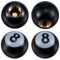 4 Stück Schwarz 8 Ball Ventilkappen Fahrrad,Ymapinc Auslaufsichere Ventilkappen mit Kupferkern Universelle Autoventil Kappe für Auto SUV LKW Motorräder