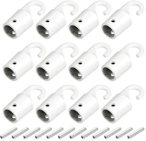 sourcing map Blind Wand Hook,6Pcs 1.1 x 0.3 - Alloy Vertical Blinds Replacement Parts, Tilt Wand Rotating Tip Hook Repair for Broken Blind Parts (White)