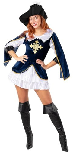 Funidelia | Damen Musketier Kostüm für Damen Musketiere, Schwertkämpfer - Kostüm für Erwachsene & Verkleidung für Partys, Karneval & Halloween - Größe S - Braun