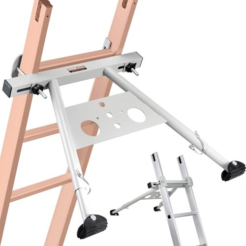 VEVOR Ladder Stabilizer, Adjustable Feet Extension Ladder Standoff, Heavy Duty Accessories for Roof Gutter, Easy to Use & Wide Adaptability & Anti-Slip Rubber Feet, 330 lbs Weight Rating