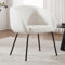 Ya-Home Fauteuil Salon en Fausse Fourrure Moderne Chaise de Chambre avec Dossier Fauteuil Relax Confortable avec Pieds en Métal, Blanc