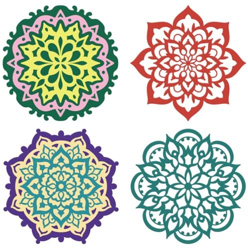 DELORIGIN Verschiedene Mandala Stanzformen Rahmen Aus Kohlenstoffstahl Stanzschablonen Scrapbooking Prägevorlage Für Alben DIY Papierbastelkartenherstellung
