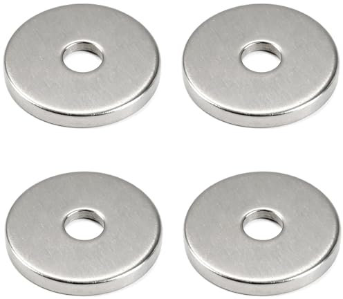 PRIOstahl Scheiben für Holzverbinder Unterlegscheiben starke, runde Ausführung - 4 Stück Größe: 58x6mm für M12 - DIN 1052 Beilagscheiben Holzverbindungen Verstärkungsscheibe Rostfrei aus Edelstahl V2A